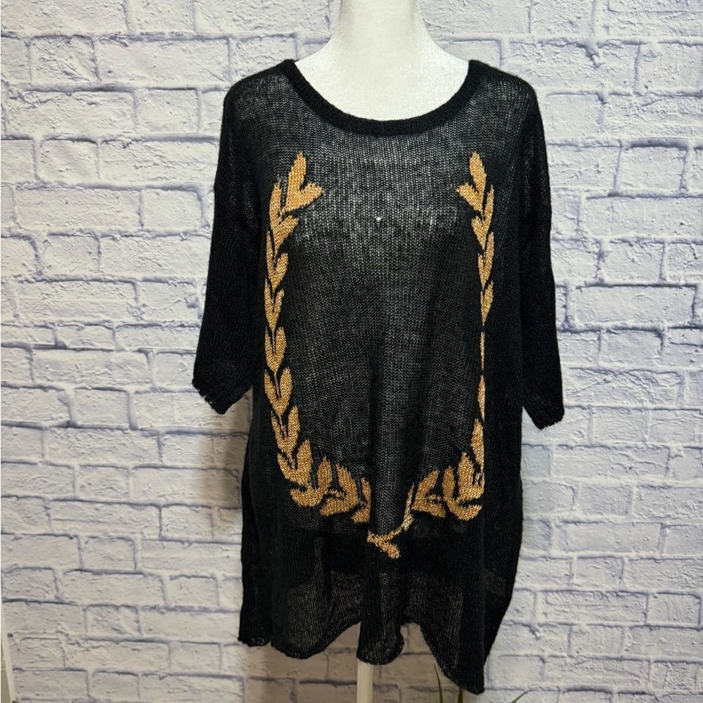 Rare wild fox white label laurel leaf sheer sweater with flaws